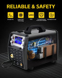 HZXVOGEN 200A Aluminum MIG Welder, 5 in 1 Multi-process Welding Machine 110V/220V Classless Flux Core Welder/Lift TIG/Stick Welder/Spot Welding/Spool Gun IGBT Inverter Welder Machine Large LCD Display