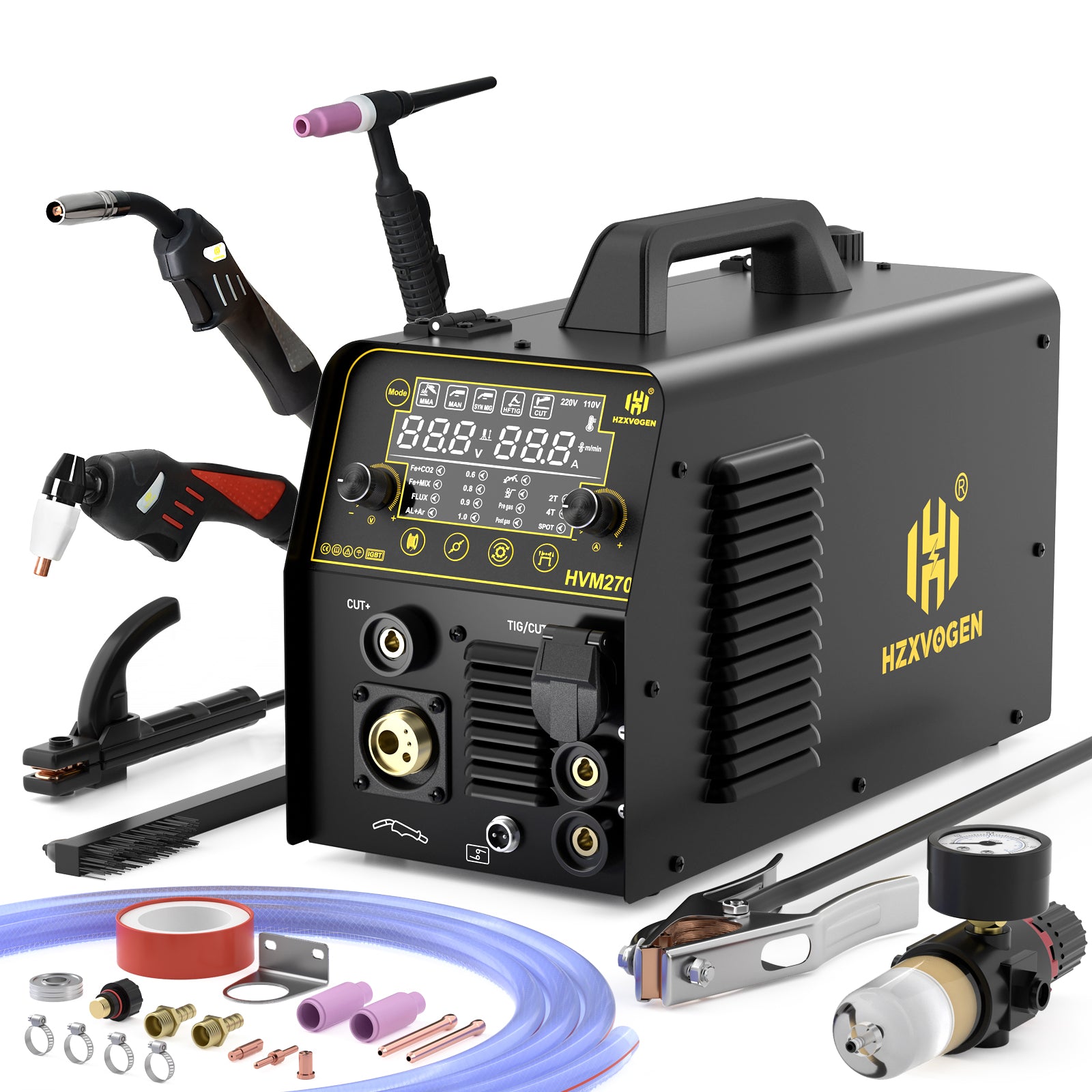 HVM270 Aluminum MIG Welder and Plasma Cutter Combo 6 IN 1 Gas/Gasless ...