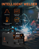 HZXVOGEN 200A MIG Welder 110V Flux Core Welder 3 in 1 Gasless MIG Welder/Lift TIG/Stick Welding Machine Portable IGBT Inverter Automatic Wire Feeding Welder Machine Large LED Display