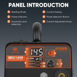 MIG145II 3 in 1 Flux Core MIG/Lift TIG/MMA Welder with Dual Voltage (110V/220V)