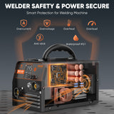 MIG145II 3 in 1 Flux Core MIG/Lift TIG/MMA Welder with Dual Voltage (110V/220V)