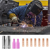16PCS Welding Torch Consumables MB15 15AK 0.8/1.0mm 0.32"/ 0.39" Contact Tip Nozzles Welding Nozzles Welding Tips Welding Torch MIG Welding Device