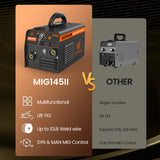 MIG145II 3 in 1 Flux Core MIG/Lift TIG/MMA Welder with Dual Voltage (110V/220V)