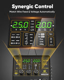 MIG250 Aluminum MIG Welder 6 in 1 LED Display Multi-process Welding Machine 110/220V IGBT Inverter Gas MIG/Gasless Flux Core/Lift TIG/Spot Welding/Stick ARC MMA/Spool Gun Welder Machine Large LED Display