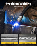 MIG250 Aluminum MIG Welder 6 in 1 LED Display Multi-process Welding Machine 110/220V IGBT Inverter Gas MIG/Gasless Flux Core/Lift TIG/Spot Welding/Stick ARC MMA/Spool Gun Welder Machine Large LED Display