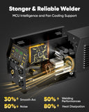MIG250 Aluminum MIG Welder 6 in 1 LED Display Multi-process Welding Machine 110/220V IGBT Inverter Gas MIG/Gasless Flux Core/Lift TIG/Spot Welding/Stick ARC MMA/Spool Gun Welder Machine Large LED Display