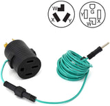 HZXVOGEN NEMA 10-30P to 14-50R with Additional Green Ground Wire 240V 30 Amp to 50 Amp Welder Dryer EV Charger Compact Power Cord Adapter Connector Plug