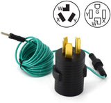 HZXVOGEN NEMA 10-30P to 14-50R with Additional Green Ground Wire 240V 30 Amp to 50 Amp Welder Dryer EV Charger Compact Power Cord Adapter Connector Plug