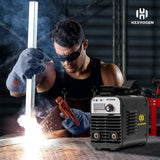 HZXVOGEN 160Amp 110/220V MMA Mini Welder Dual Volt Arc Stick Welding Machine 60% Duty Cycle Portable Inverter Mini Welder with Electrode Holder Earth Clamp 30A Cable Adapter